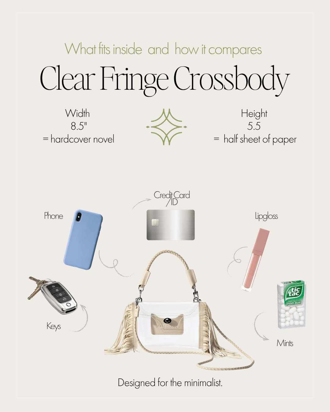Clear Fringe Crossbody Handbag