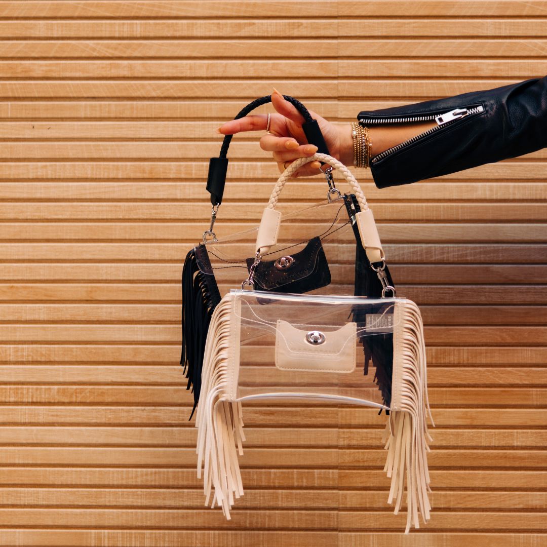 Clear Fringe Crossbody Handbag